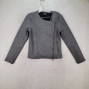 Armani Exchange Gray Premise Striped Stretch Full Zip Lightweight Jacket